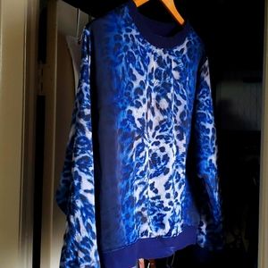 Blue Leopard long sleeve shirt